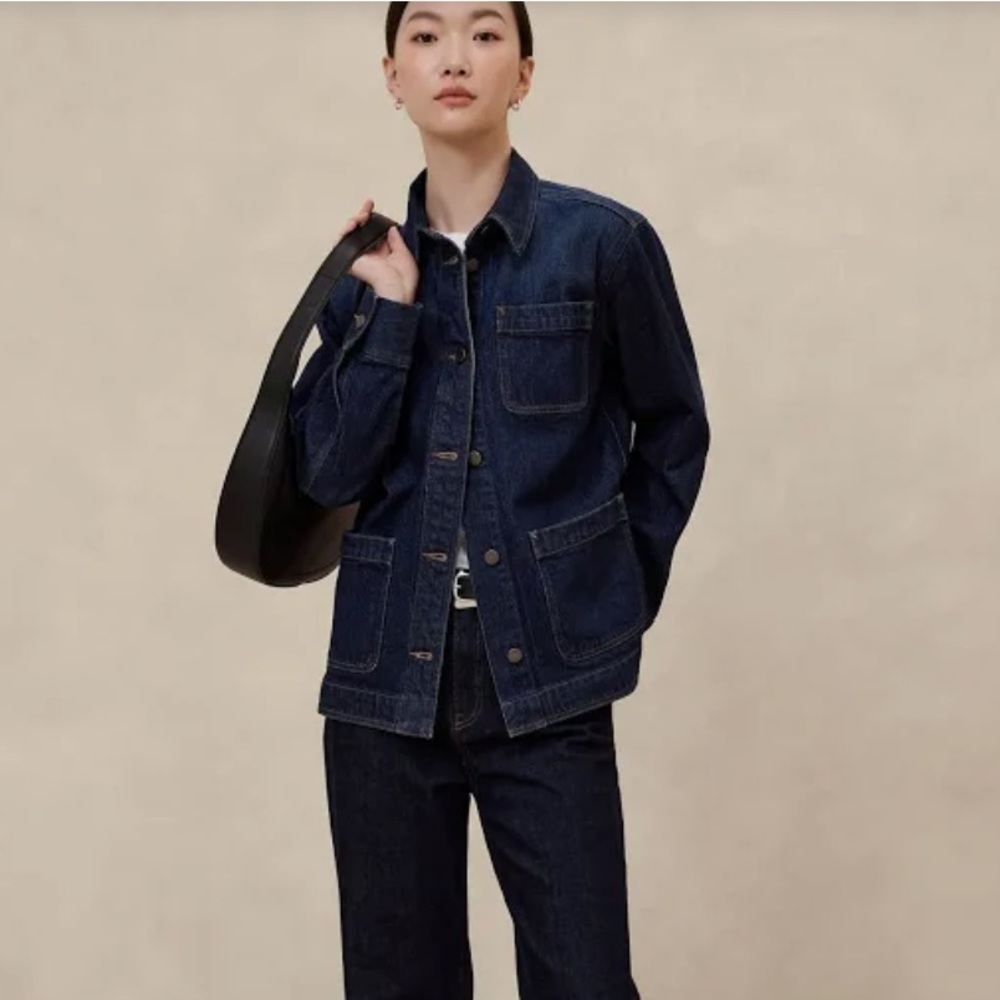 Banana Republic Denim Chore Coat Dark Wash